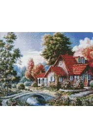 Ideyka Diamentowa mozaika - Dom babci 40x50 cm