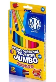 Astra Kredki o��wkowe t�czowe Jumbo 12 szt.