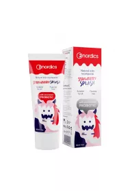 Nordics Pasta do z�b�w dla dzieci o smaku truskawki z probiotykami bez fluoru 50 ml