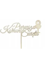 Topper drewniany Komunia �wi�ta (19,5x6,5cm)