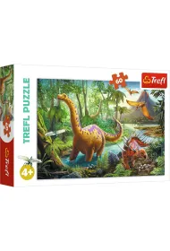 Puzzle 60 el. Wdrwka dinozaurw Trefl