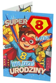 Yeku Karnet Urodziny 8 ch�opiec - Superbohater