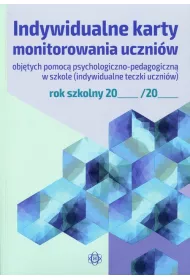 Indywidualne karty monitorowania uczni�w obj�tych pomoc� psychologiczno-pedagogiczn� w szkole (indywidualne teczki uczni�w)