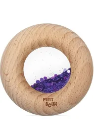 Drewniana zabawka sensoryczna Donut Calm fioletowy Petit Boum