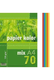 Kreska, papier kolorowy A4, 70 kartek, 120 g/m2, wielokolorowy