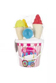 Wiaderko do piasku dziewcz�ce z akcesoriami lody Mondo