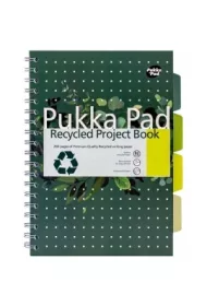 Pukka Pad Pukka Project Book z recyklingu B5 zielony linia, 80g 100 kartek