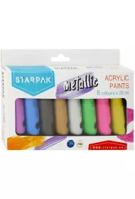 Starpak Farby akrylowe metaliczne 484980 8x25ml