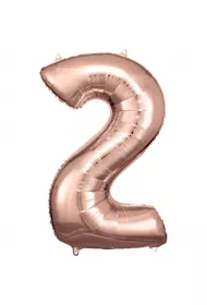 Amscan Balon foliowy cyfra 2 r�owe z�oto 57x86cm