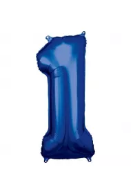 Amscan Balon foliowy cyfra 1 niebieska 38x86cm
