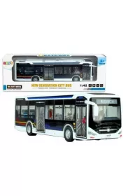 Autobus elektryczny miejski metalowy biay 1:42 Leantoys