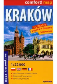 Krak�w laminowany plan miasta 1:22 000 &ndash; mapa kieszonkowa