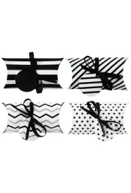 incood. Pude�ko na prezenty bia�o-czarne 15x7 cm 8 szt.