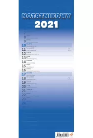 Sztuka Rodzinna Kalendarz 2021 Slim notatnikowy niebieski HELMA