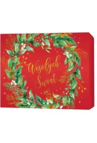 Pude�ko prezentowe �wi�teczne, wianek (22,5x17,5x4cm)