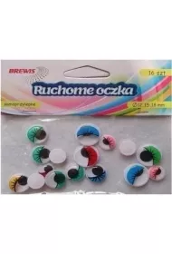 Brewis Ruchome oczka z kolorowymi rz�sami 16 szt.