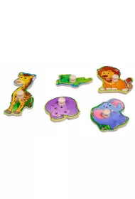 Puzzle Ukadanka drewniana ZOO uchwyty Smily Play