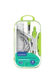 Zestaw szkolny geometryczny 7el. zielony STARPAK 560249