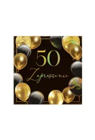 Zaproszenie 50 urodziny kwadrat lux MIX 10 szt.
