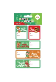 Happy Color Naklejki EFFECT-Xmas Animals Tag 10x20cm