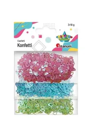 Titanum Konfetti Serca puste 7mm i pe�ne 5mm 3 kolory x10g