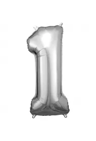 Amscan Balon foliowy cyfra 1 srebrna 38x86cm