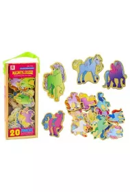 Leantoys Magnesy drewniane jerdnoroce 20szt