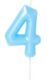 �wieczka na tort - cyferka Candy 4 niebieska 6cm