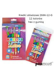 Polsirhurt Kredki o��wkowe Jumbo z gumk� 12 kolor�w