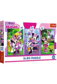 Puzzle 3x80 el. Minnie i przyjaciele Trefl