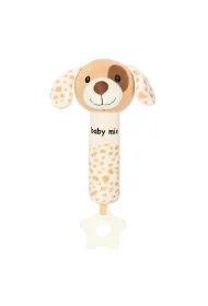 Grzechotka pluszowa z piszczkiem piesek br�zowy Baby Mix