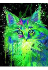 Norimpex Diamentowa mozaika - Kot z zielonej po�wiaty 30x40cm