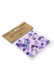 Penword Dekoracje pompony mix fioletowy 1cm