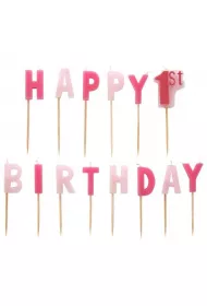 Amscan Zestaw �wieczek "happy 1st birthday" girl