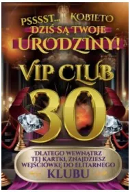 Yeku Karnet Urodziny 30 damskie