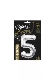 Godan Balon foliowy B&C cyfra 5 srebrna 85cm