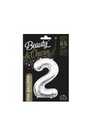 Godan Balon foliowy B&C cyfra 2 srebrna 85cm