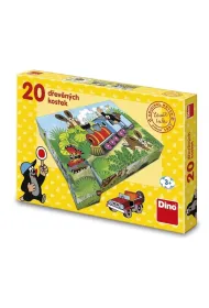 Klocki obrazkowe drewniane Krecik Pojazdy 20el