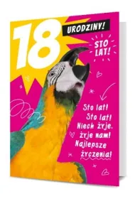 Pan Dragon Karnet B6 18-te urodziny papuga