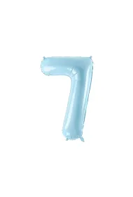 PartyDeco Balon foliowy 7 jasny niebieski 86cm