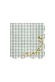 PartyDeco Serwetki kratka z kokardk� 33x33cm