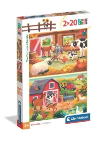 Puzzle 2x20 el. SuperColor. The Farmyard Family Clementoni