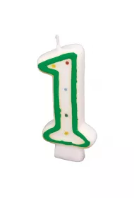 Amscan �wieczka cyferka 1 kropki 7.3cm
