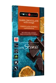 Pure&Good Czekolada gorzka z pomara�cz� ze stewi� bez dodatku cukru bezglutenowa 125 g