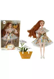 Lalka Emily jesienna d�ugie rude w�osy, kwiaty LeanToys