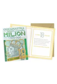 Kukartka Karnet DK-1289 Urodziny 18  cyfry, osiemnastka, banknot