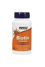 Now Foods Biotyna - Biotin 5000 mcg Suplement diety 60 kaps.
