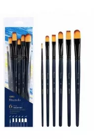 Deli Zestaw pdzli Finenolo twardy nylon 6 szt.