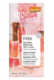Vivani Tabliczka kakaowa o smaku czerwonej pomaraczy demeter 90 g Bio