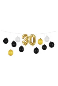 PartyDeco Girlanda balonowa 3w1 30 urodziny 260x32cm